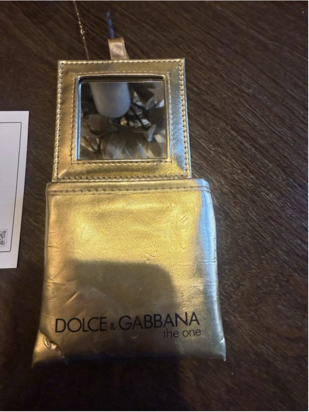 Dolce & Gabbana “The One” Gold Mirror Compact Pouch / Mini Case